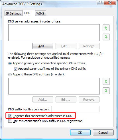 Advanced TCP/IP Settings