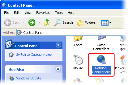 Configuring Windows to use local DNS server (Windows XP)